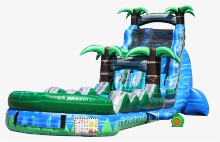 The Blue Crush Inflatable Water Slide And Palms Slip - Palms Water Slide, HD Png Download, Free Download