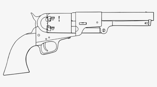 Colt Navy Revolver Clip Arts - Colt Navy Revolver Drawing, HD Png Download, Free Download