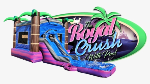 Royal Crush Water Slide With Pool - Inflatable, HD Png Download, Free Download