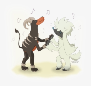 Houndoom And Furfrou Dancing - Cartoon, HD Png Download, Free Download