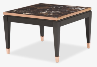 Rose Gold Trim Black Square Marble Top End Table Ma - Coffee Table, HD Png Download, Free Download