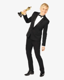 Ellen Degeneres Holding Oscar - Ellen Degeneres 2014 Oscar, HD Png Download, Free Download