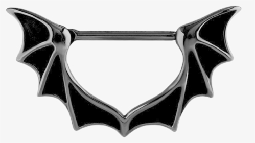 Black Steel Bat Wing Nipple Clicker - Gothic Nipple Piercing Jewelry, HD Png Download, Free Download