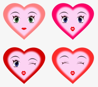 Heart Faces Svg Clip Arts - Heart Smiley Faces Clip Art, HD Png Download, Free Download
