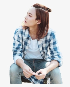 Jeonghan Seventeen Kpop Handsome Longhair White Blue - Seventeen Jeonghan Long Hair, HD Png Download, Free Download