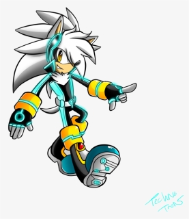Tron Silver Walking By Techno Tron-d5yem8e - Silver The Hedgehog And Metal Sonic, HD Png Download, Free Download