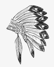 Apache Drawing Ink - Apache Feather Drawing, HD Png Download - kindpng