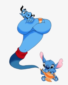 Genie Drawing Park Disney - Lilo And Stitch Stitch And Angel Png, Transparent Png, Free Download