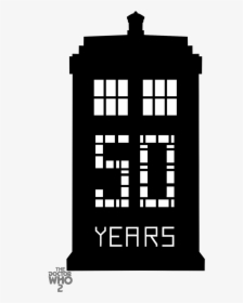 Doctor Tardis Silhouette Logo Dalek - Doctor Who 50 Years Logo Png, Transparent Png, Free Download