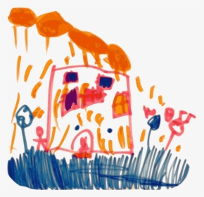 Kindergarten Art House And Rain - Clip Art Schreiner Clipart, HD Png Download, Free Download