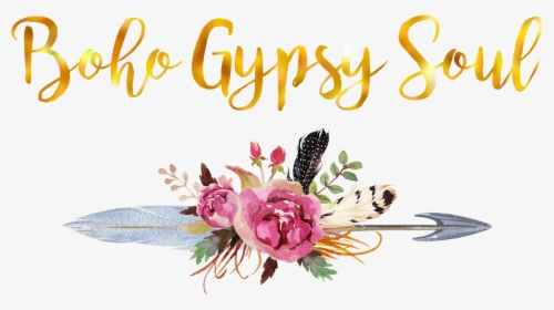 Boho Gypsy Soul Arrow Arrows Flowers Freetoedit - Watercolor Flower And Feathers, HD Png Download, Free Download