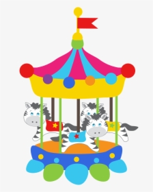 Amusement Clipart Baby Carousel - Cute Circus Baby Animals Clipart, HD Png Download, Free Download