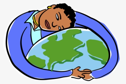 Vector Illustration Of Woman Embracing The Globe, HD Png Download, Free Download
