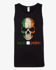 Irish Flag Skull - Sleeveless Shirt, HD Png Download, Free Download