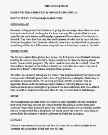 Godfather Beat Sheet, HD Png Download, Free Download