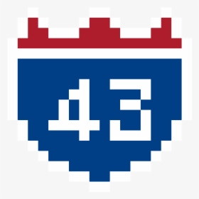 Pixelated I-43 Sign - Redstone Minecraft, HD Png Download, Free Download