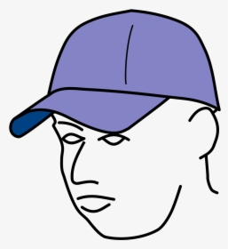 Baseball Cap On Head Drawing, HD Png Download, Free Download