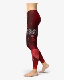 Red Moon Wolf Leggings Yoga Gym Sports Fitness Pants - Athleisure, HD Png Download, Free Download