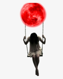 #cool #red #moon #girl #swinging #bloodmoon - Dream To Fly High, HD Png Download, Free Download