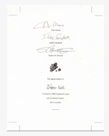 From Hell Limited Edition Signature Page - Handwriting, HD Png Download, Free Download