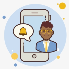 Man Phone Notification Bell Icon - Icon, HD Png Download, Free Download