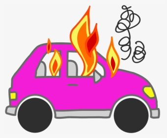Thumb Image - Cartoon Car On Fire, HD Png Download, Free Download