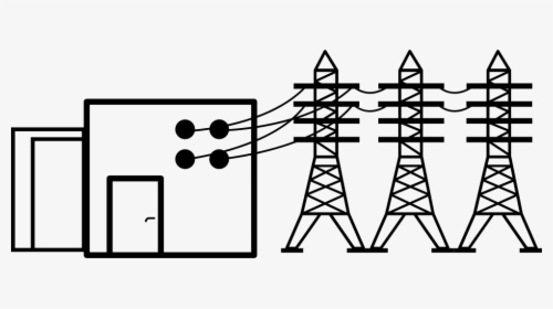 Power Housing With Power Lines - Electric Tower Vector, HD Png Download, Free Download