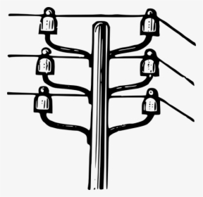 Power Pole With Power Lines Vector Graphics - Energia Electrica Dibujo Para Colorear, HD Png Download, Free Download