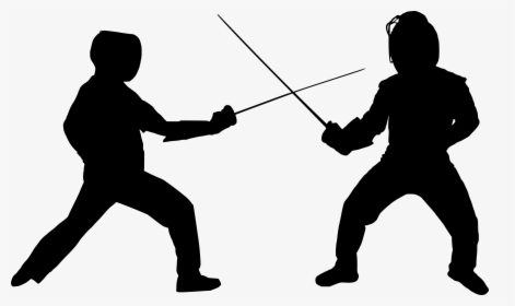 Black Silhouette Sword Duel, HD Png Download, Free Download