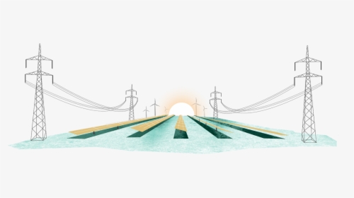 Solar Panels And Power Lines - Suspension Bridge, HD Png Download, Free Download