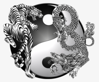 Dragon Society International Chinese Symbol Yin Yang - Yin Yang Logo Dragon And Tiger, HD Png Download, Free Download