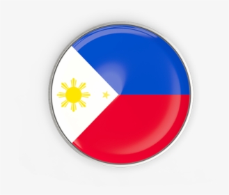Round Button With Metal Frame - Philippines Flag Round Png, Transparent Png, Free Download