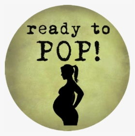 Sticker Label Happiness - She's Ready To Pop Pregnant Silhouette, HD Png Download, Free Download