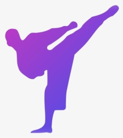 Karate Kicking Png Transparent Images - Taekwondo Silhouette, Png Download, Free Download