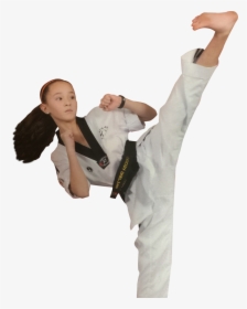 Young Girl Karate Kicking - Taekwondo Png, Transparent Png, Free Download