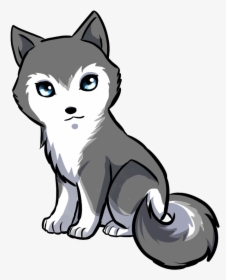 Wolf Drawing Clipart Anime - Cute Husky Drawing, HD Png Download, Free Download