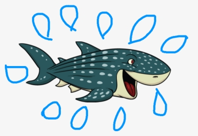 Splashed Whale Shark - Cartoon Sea Creatures, HD Png Download, Free Download