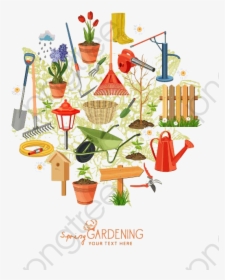 Cartoon Gardening Posters, Cartoon Clipart, Cartoon, - Garten Vintage Illustration, HD Png Download, Free Download