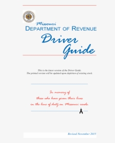 Missouri Department Of Revenue Drivers Guide, HD Png Download, Free Download