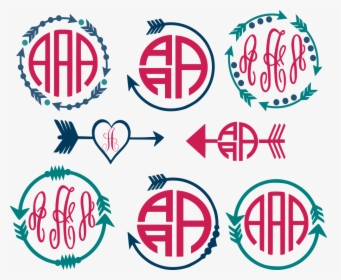 Arrow Circle Frame Cut - Cute Arrow Monogram Outlines, HD Png Download, Free Download