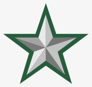 Silver Star With Green Border 2 - Red And Yellow Stars, HD Png Download, Free Download