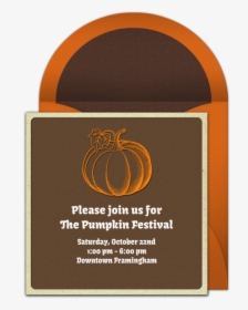 Pumpkin Outline Online Invitation - Label, HD Png Download, Free Download