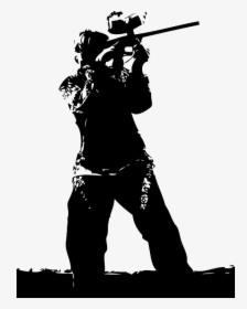 Paintball Guns Airsoft - Paintball Player Black And White, HD Png Download, Free Download