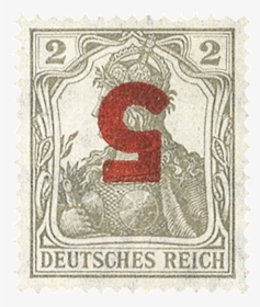 5pf On 2pf Surcharge Inverted, - Stamp German Poland Occupation Fen, HD Png Download, Free Download
