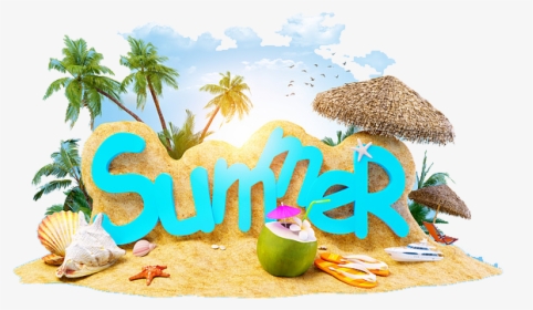 Summer Holiday Beach Vacation Two Free Frame Clipart - Summer Holiday Clip Art Png, Transparent Png, Free Download