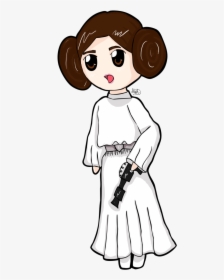 Princess Leia Clipart Hair - Princess Leia Cartoon, HD Png Download, Free Download