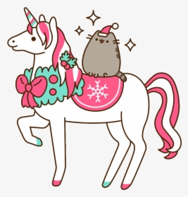 Winter Wonderland Christmas Sticker By Pusheen Clipart - Unicorn Pusheen Coloring Pages, HD Png Download, Free Download