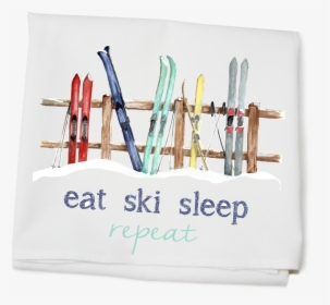 Skis On Fence Winter Wonderland Collection Flour Sack - Calligraphy, HD Png Download, Free Download