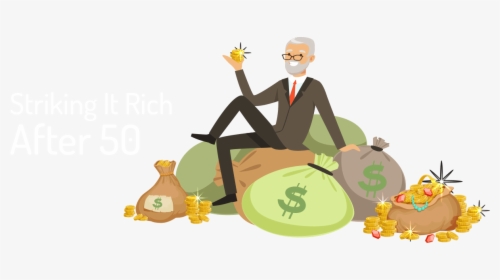 Striking It Rich After - Rich Sitting On Money, HD Png Download, Free Download