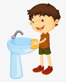Kids Clipart Laundry - Clean Bathroom Sink Clipart, HD Png Download, Free Download